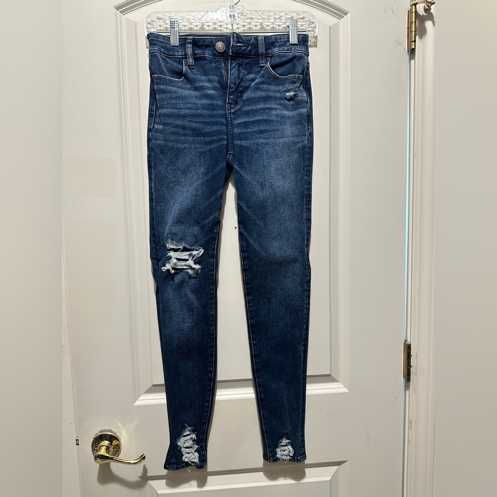 American Eagle ripped jeggings size 0